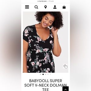 ❌SOLD❌Torrid Babydoll Top - SUPER SOFT